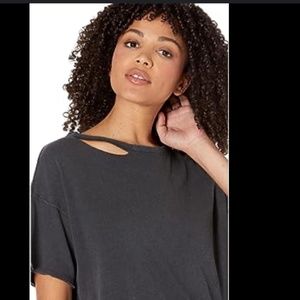 We the Free Edgy Black Punk Goth Torn Top Breezy Beach Medium M